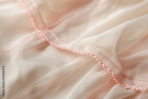 detailed view of a french seam on delicate chiffon blouse