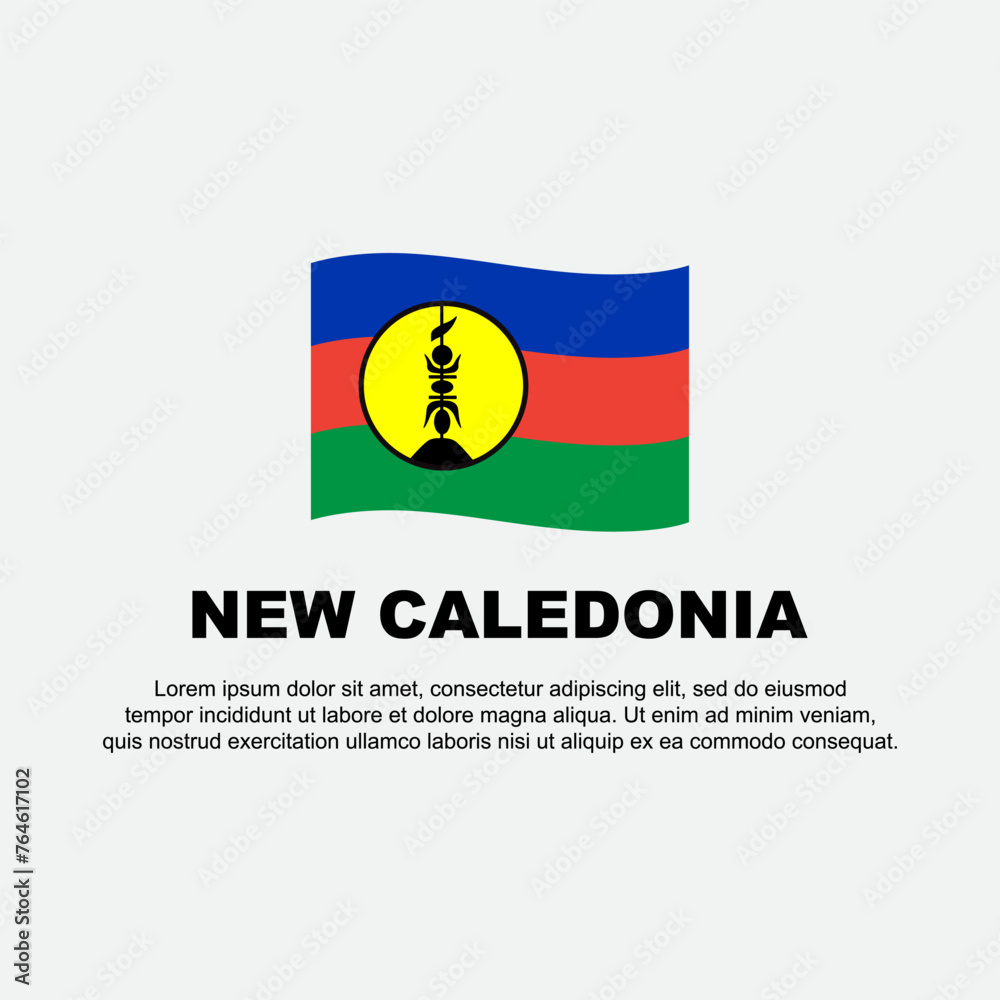 New Caledonia Flag Background Design Template. New Caledonia Independence Day Banner Social Media Post. Background