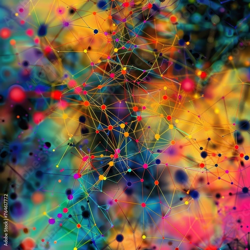 Abstract technology background. Big data visualization. Network connection structure. 