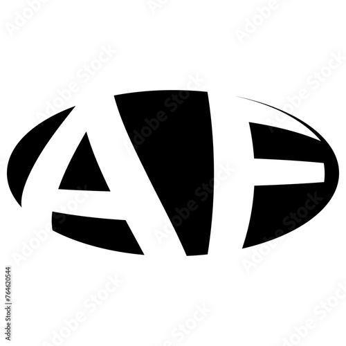 Oval logo double letter A F two letters af fa photo