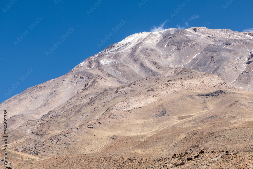 View of the Volcano Damavand in Elbrus mountain range, Iran.