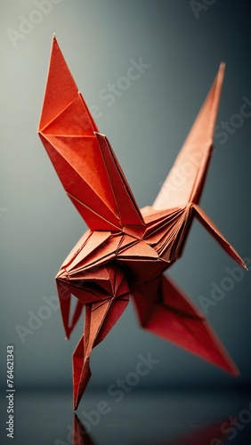 Postcard for World Origami Day, November 11. Concept "The Magic World of Origami". Whether it is an animal figurine or a portrait of a person, there is an origami element here.