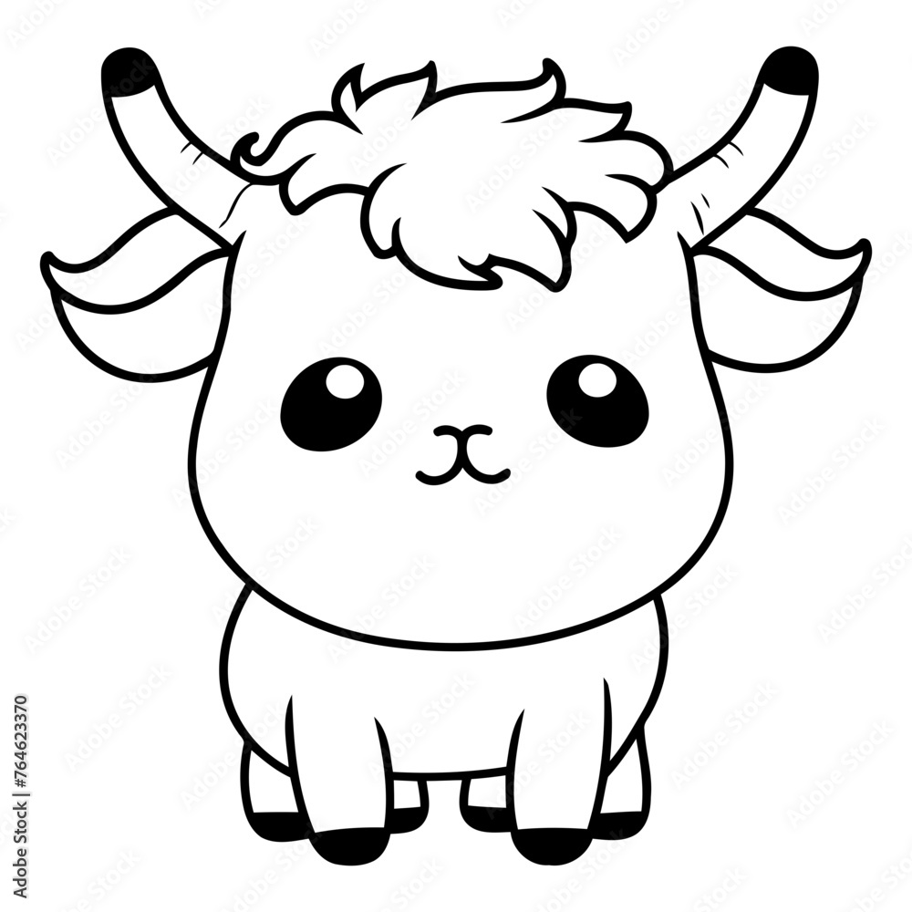 Cute cartoon cow isolated on a white background.