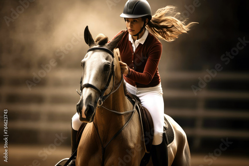 jockey riding a horse in a horse racing © Катерина Решетникова