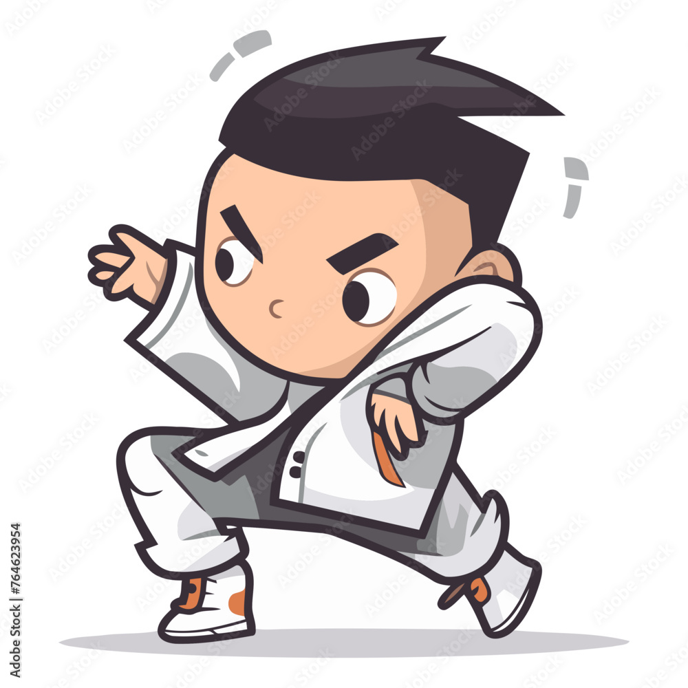Taekwondo Mascot - Vector Character Cartoon Illustration