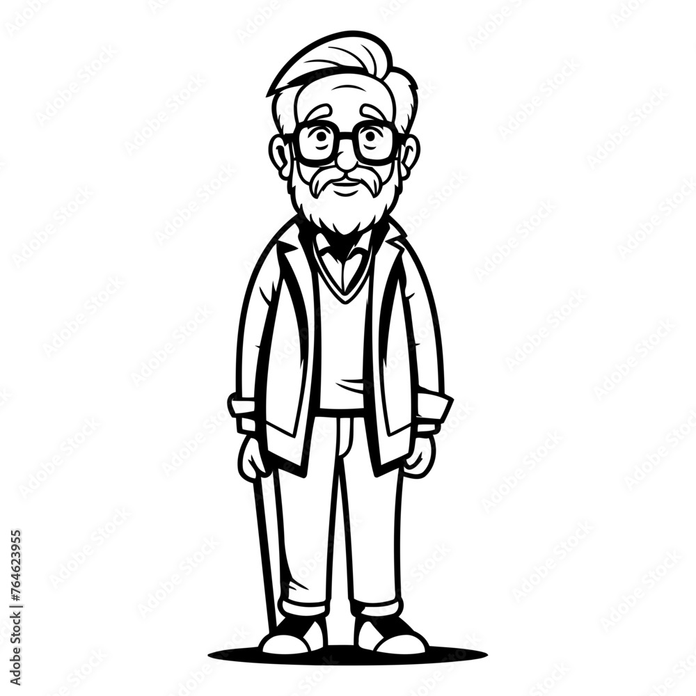Grandfather cartoon icon. Grandfather avatar person people and human theme. Isolated design
