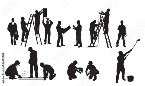 Handwerker auf der Baustelle,  illustration