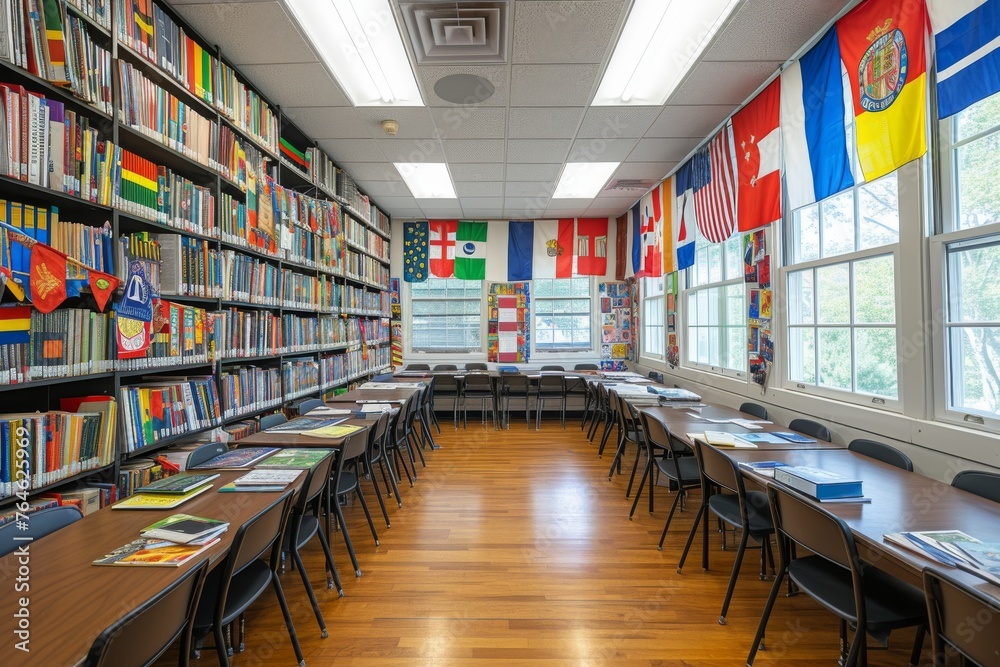 A classroom transformed into a global village