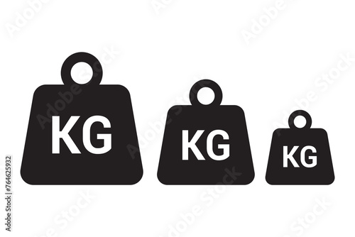 Weight icon set. Kg bell logo. Kettlebell, heavy sign. Iron dumbbell symbol. weight vector icon . heavy mass sign