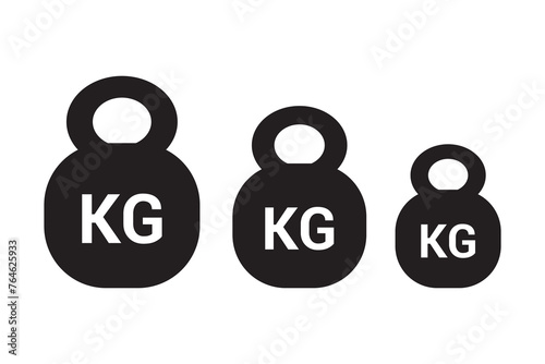 Weight icon set. Kg bell logo. Kettlebell, heavy sign. Iron dumbbell symbol. weight vector icon . heavy mass sign