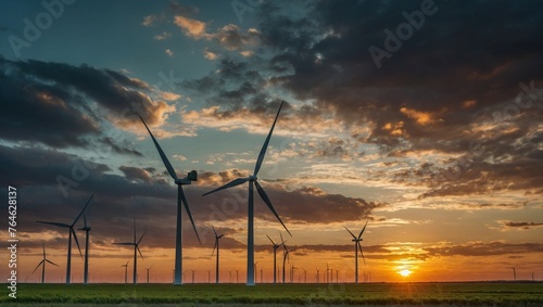 wind turbines at sunset | time lapse sunset