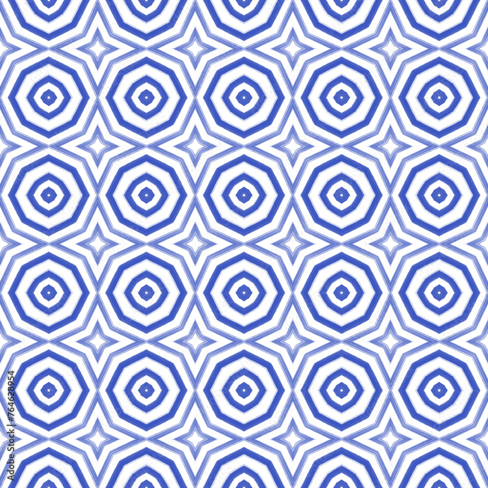 Tiled watercolor pattern. Indigo symmetrical Tiled watercolor pattern. Indigo symmetrical