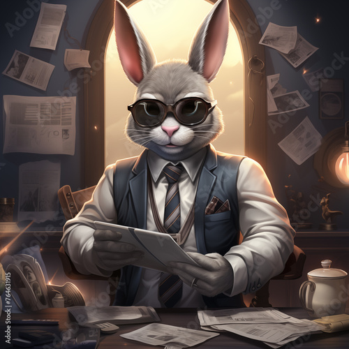 rabbit in the office