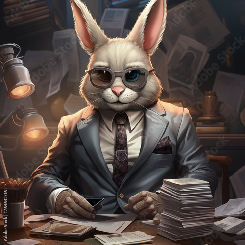 rabbit in the office