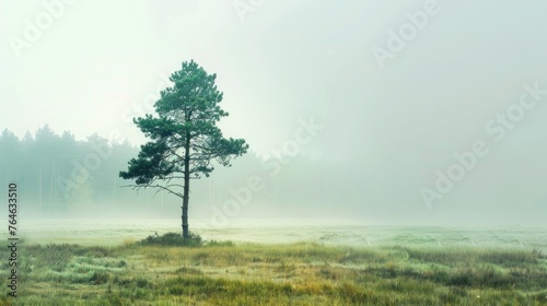 tree in the fog