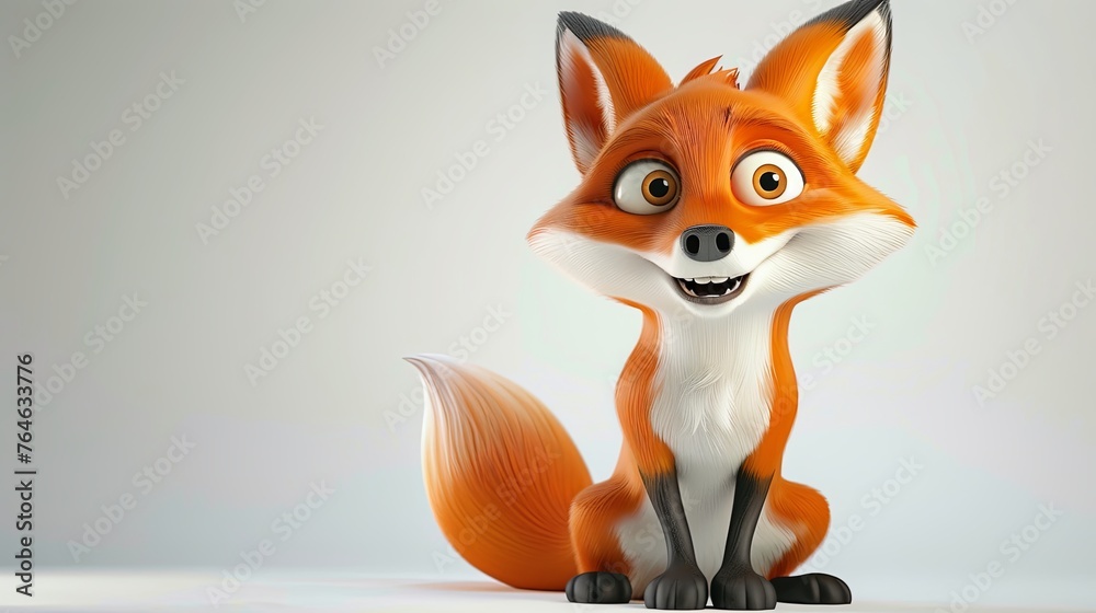 Obraz premium red fox Vulpes on a white background