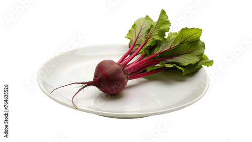 Tasty beets on white plate isolated on Transparent background.