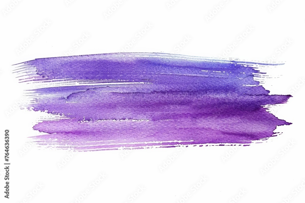 Vibrant purple watercolor brush stroke on white background, ideal for artistic banners, creative projects, and backgrounds with copy space