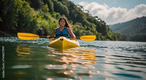 person kayaking in water