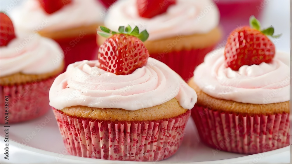 cupcake with frosting and sprinkles, ai generated