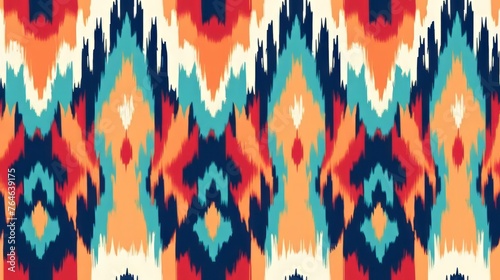 seamless pattern with Retro ikat