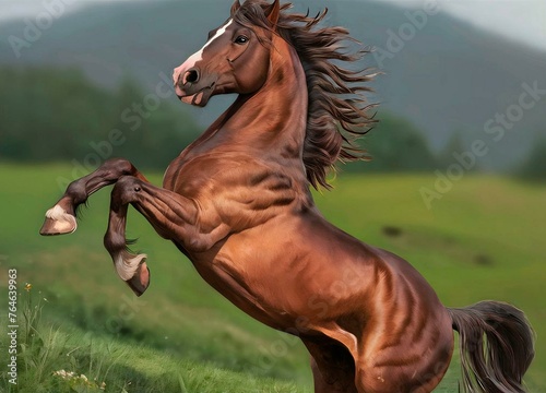 Realistic Painting of Majestic Horse, Generative AI