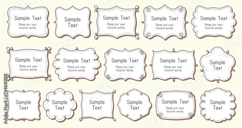 Old ornate labels, decorative vintage retro frame. Ornamental label frames. Vintage frame set on pattern retro background. Calligraphic design elements.