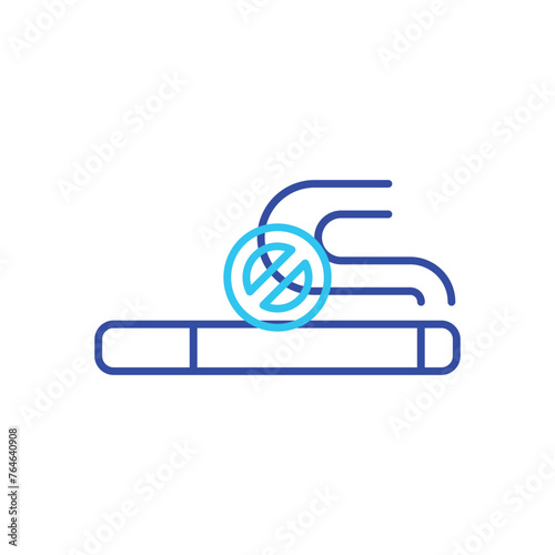 Blue Line No Smoking vector icon