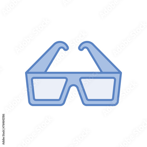 Blue Line 3d Glasses vector icon