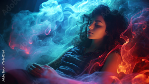 woman sleeping In the trance of dreams
