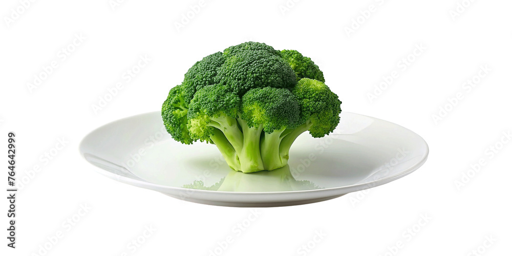 Broccoli on a white plate. isolated on Transparent background. Broccoli on a white plate. isolated on Transparent background.