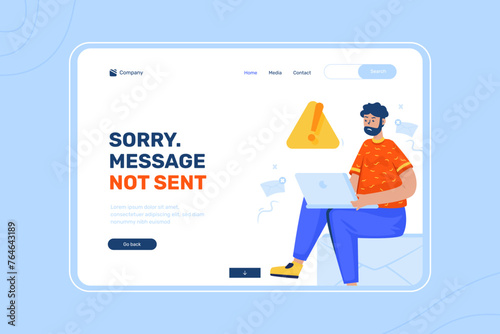 Illustration of message failed to send on landing page design