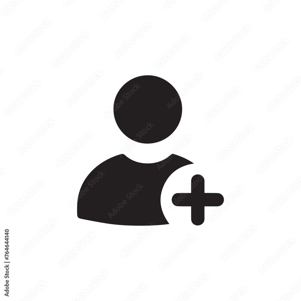 User with plus symbol, add user, contact icon 