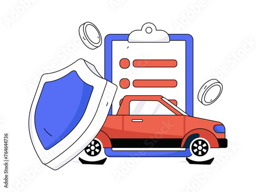 Buy insurance for car flat character vector concept operation illustration
