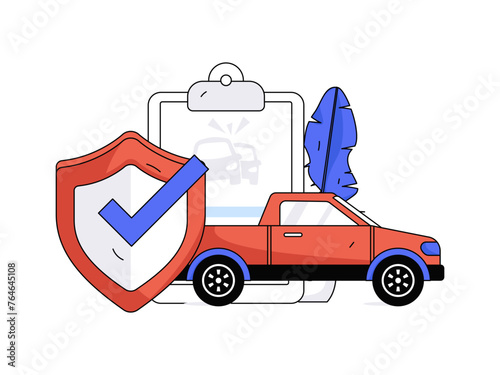 Buy insurance for car flat character vector concept operation illustration
