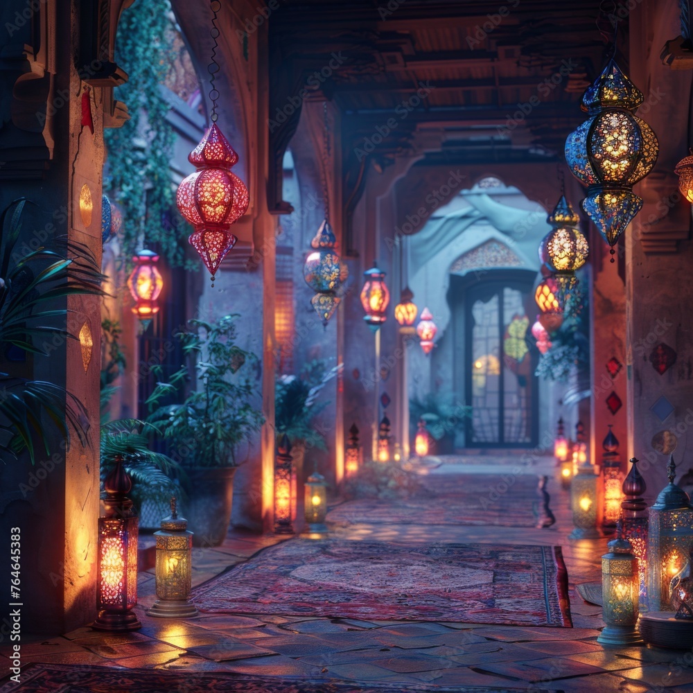 Fototapeta premium Ramadan Kareem background illustrations