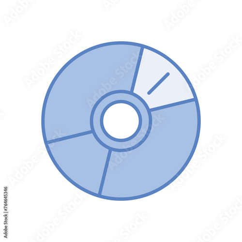 Blue Line Dvd vector icon