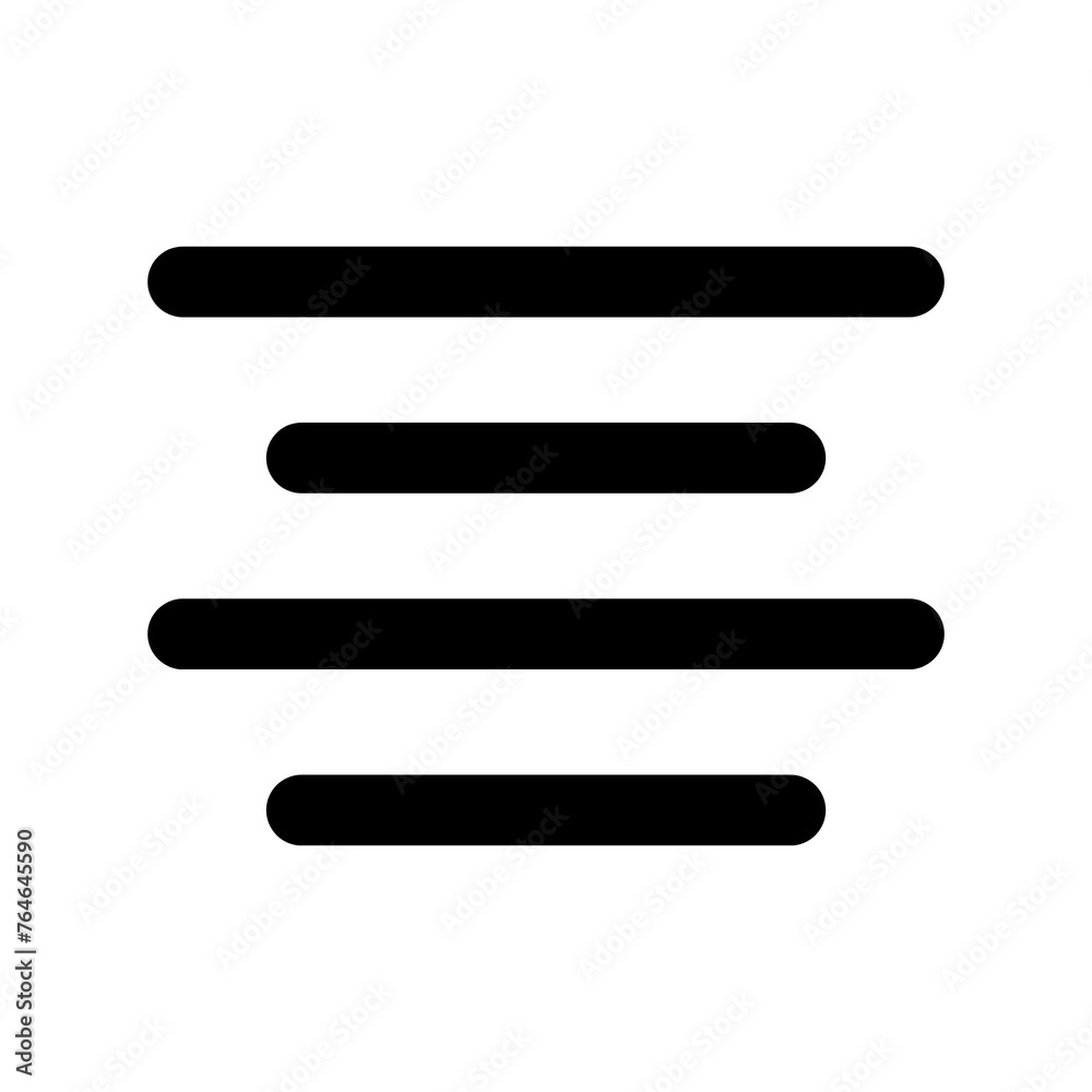 Justify icon in black and outline style Justify icon in black and outline style