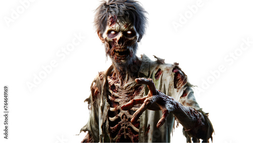 Creepy Zombie Creature - Scariest Horror Character - On Transparent Background