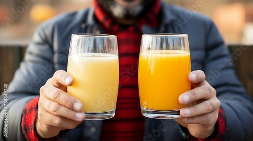 man drinking orange juice high definition(hd) photographic creative image