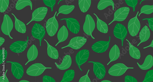 Green leaves spinach pattern. Green leaves seamless pattern for textiles, tablecloths, fabrics, wallpapers