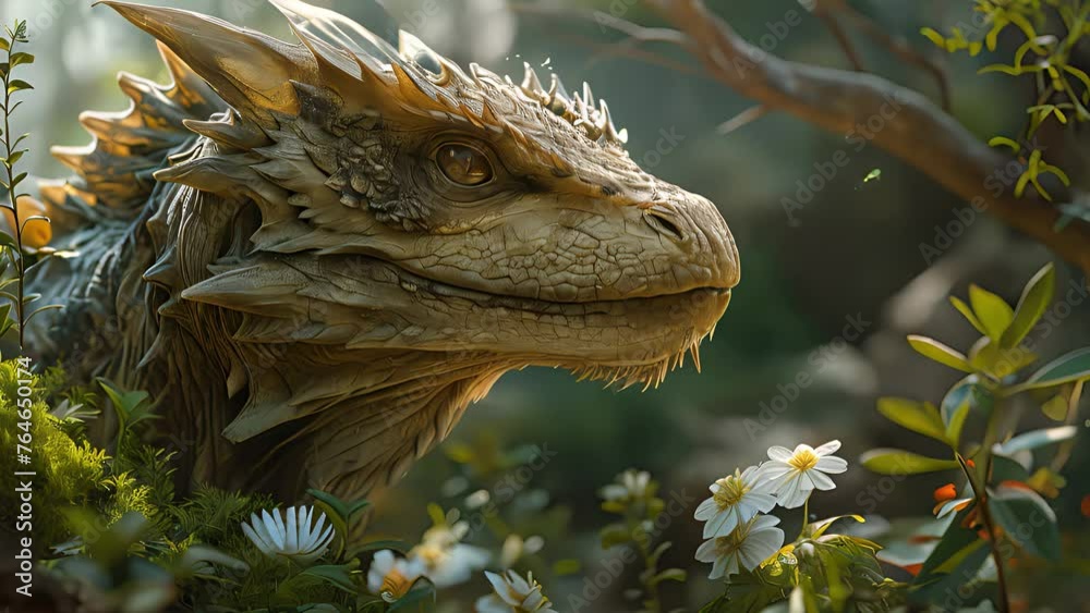 beautiful dragon in a magical night forest. Created with Generative AI. beautiful dragon in a magical night forest. Created with Generative AI.