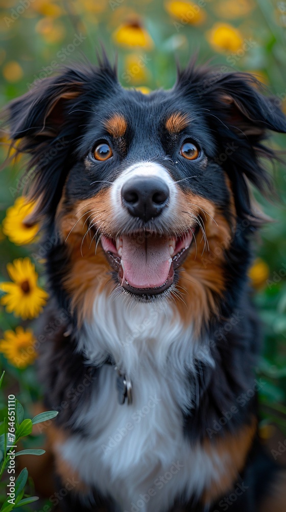 dog in outdoor park with animals blue sky green grass s dog in outdoor park with animals blue sky green grass s