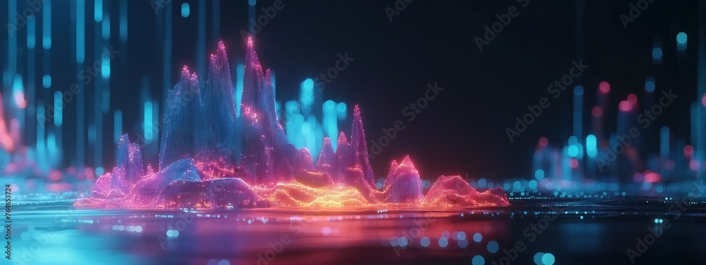 Fototapeta premium Futuristic Technology Abstract - Digital Data Visualization