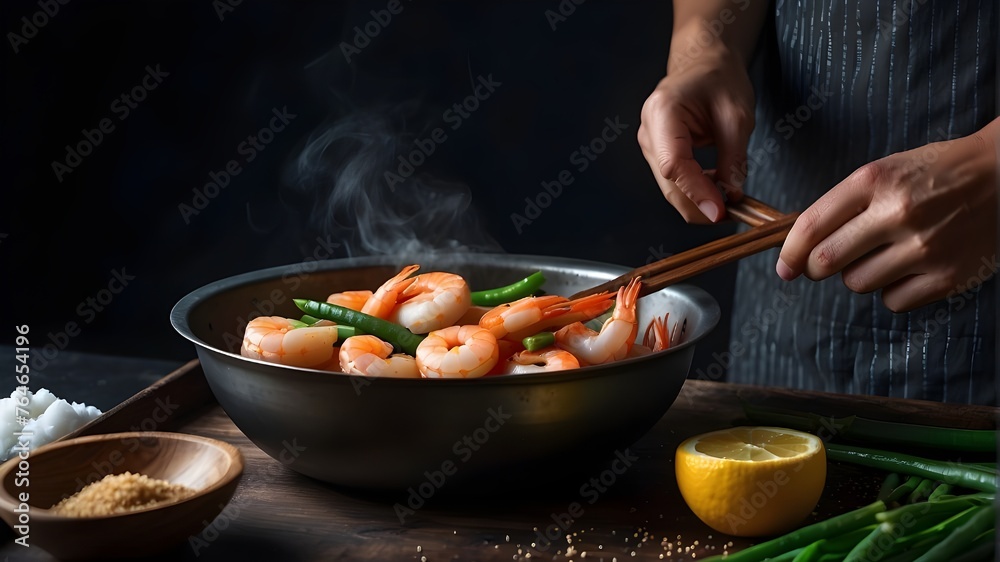 A Chef's Hands at Work in the Kitchen, Close-Up of a Chef Preparing a Delectable Meal, Chef's Expert Hands Crafting a Sumptuous Dish, Chef's Precision in Plating a Gourmet Meal, Close-Up of a Chef's 