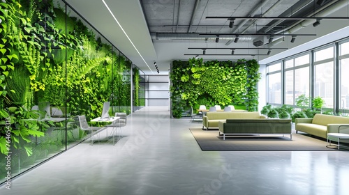 Eco friendly green office building  modern style