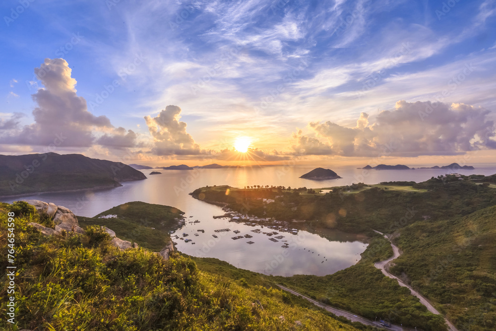 Fototapeta premium Sunrise Serenity at Po Toi O Fishing Village, Hong Kong