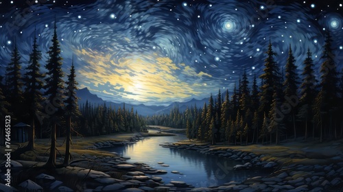 Starry night skies Colorful, stars and space background, panorama universe wallpaper