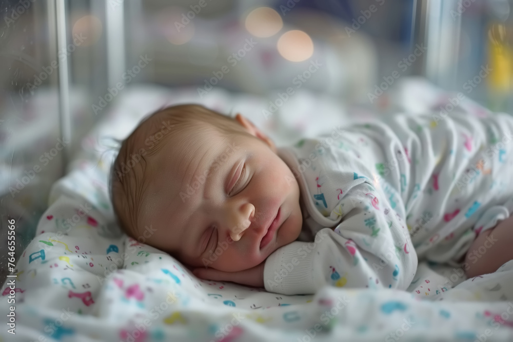 Perinatal center, newborn in baby box Perinatal center, newborn in baby box