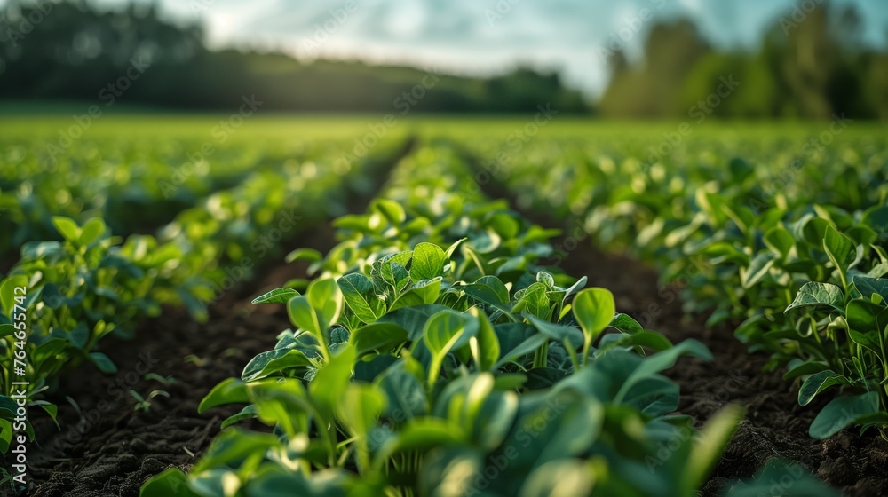 Lush Green Plants in Field Under Blue Sky Lush Green Plants in Field Under Blue Sky